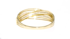 5.00 ct. t.w. Diamond Crisscross Bangle Bracelet in 18kt Two-Tone Gold. 7