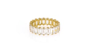 6.00 ct. t.w. Baguette CZ Eternity Band in 18kt Yellow Gold Over Sterling Silver