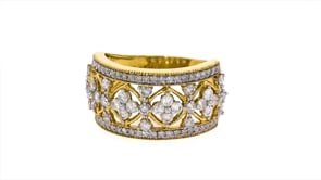 1.00 ct. t.w. Diamond Floral Ring in 14kt Yellow Gold