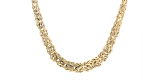 14kt Yellow Gold Graduated Byzantine Necklace