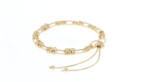 14kt Yellow Gold Byzantine Station Bolo Bracelet