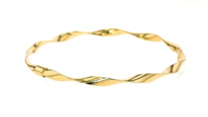 Italian 14kt Yellow Gold Twisted Bangle Bracelet