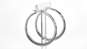 Italian Sterling Silver Large Hoop Earrings. 2