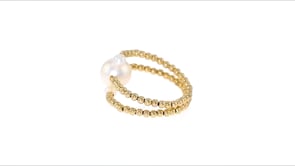 3-8.5mm Cultured Pearl Wrap Ring in 14kt Yellow Gold