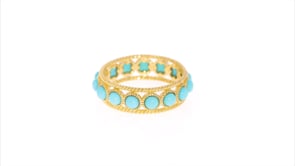 Simulated Turquoise Ring in 18kt Gold Over Sterling Silver
