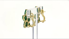 17.30 ct. t.w. Emerald Cluster Earrings in 14kt Gold Over Sterling