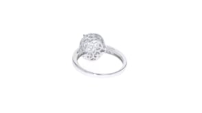 1.50 Carat Aquamarine Ring with Diamonds in Sterling Silver