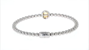 1.10 Carat Citrine Beaded Bracelet in Sterling Silver with Magnetic Clasp