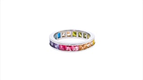 3.00 ct. t.w. Multicolored CZ Eternity Band in Sterling Silver