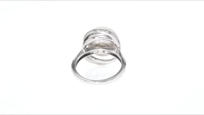 12mm Cultured Pearl and .78 ct. t.w. CZ Ring in Sterling Silver