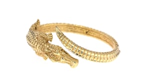 Italian 18kt Yellow Gold Alligator Bangle Bracelet
