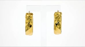 Italian Andiamo 14kt Yellow Gold Oval Hoop Earrings. 1 18