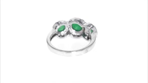 90 ct. t.w. Emerald and .50 ct. t.w. White Topaz Ring in Sterling Silver