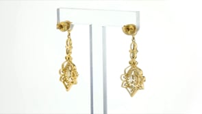 1.00 ct. t.w. Diamond Openwork Drop Earrings in 14kt Yellow Gold
