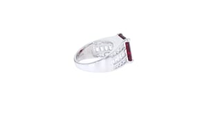 5.10 Carat Simulated Ruby and 1.25 ct. t.w. CZ Ring in Sterling Silver