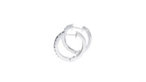 1.10 ct. t.w. Sapphire Hoop Earrings in Sterling Silver. 34