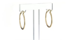 Italian 14kt Yellow Gold Hoop Earrings. 1