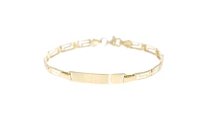 14kt Yellow Gold Personalized Greek Key Bar Bracelet