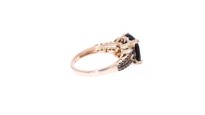4.00 Carat Garnet and .31 ct. t.w. Red Diamond Ring in 14kt Rose Gold