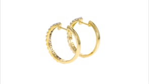 1.00 ct. t.w. Diamond Hoop Earrings in 18kt Gold Over Sterling. 78