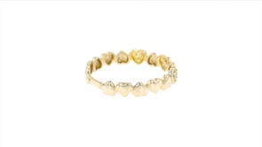 14kt Yellow Gold Heart Ring with Diamond Accents