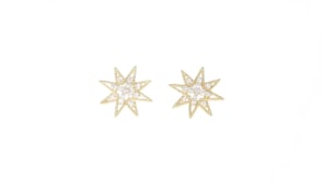 28 ct. t.w. Diamond Star Earrings in 14kt Yellow Gold