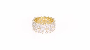 7.30 ct. t.w. Multi-Cut CZ Floral Eternity Band in 18kt Gold Over Sterling