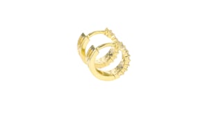 80 ct. t.w. CZ Huggie Hoop Earrings in 14kt Gold Over Sterling. 38