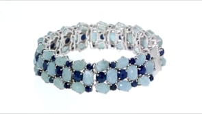 55.85 ct. t.w. Multi-Gem Bracelet in Sterling Silver. 8.25