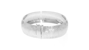 Italian Sterling Silver Diamond-Cut Omega Bracelet
