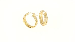 Italian Braided Hoop Earrings in 14kt Yellow Gold. 34