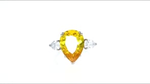 10.50 ct. t.w. Pear-Shaped Canary and White CZ Ring in Sterling Silver