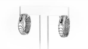 2.00 ct. t.w. Diamond Hoop Earrings in 14kt White Gold. 34