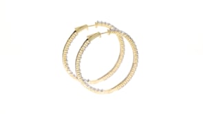 5.00 ct. t.w. Diamond Inside-Outside Hoop Earrings in 14kt Yellow Gold. 1 12
