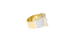 25 ct. t.w. Diamond Buckle Ring in Sterling Silver and 18kt Gold Over Sterling