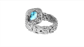 1.40 Carat Swiss Blue Topaz Ring in Sterling Silver
