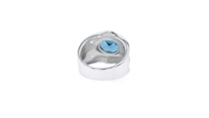 3.40 Carat London Blue Topaz and .10 ct. t.w. Aquamarine Ring in Two-Tone Sterling Silver