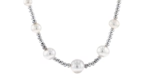 5-10.5mm Graduated Cultured Pearl and Sterling Silver Bead Necklace