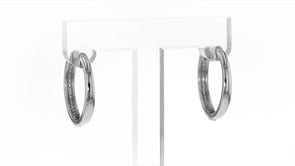 34 ct. t.w. Diamond Hoop Earrings in Sterling Silver. 34