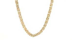 4mm 14kt Yellow Gold Byzantine Necklace