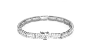 6.00 ct. t.w. Baguette and Round Diamond Bracelet in Sterling Silver