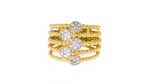 50 ct. t.w. Diamond Cluster Beaded Ring in 14kt Yellow Gold
