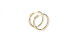 2.00 ct. t.w. Black Diamond Inside-Outside Hoop Earrings in 14kt Yellow Gold. 78