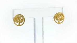 Italian 14kt Yellow Gold Tree of Life Stud Earrings