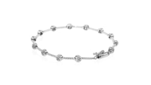 20 ct. t.w. Bezel-Set Diamond Station Bracelet in Sterling Silver