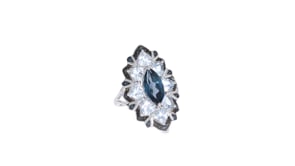2.20 Carat London Blue Topaz and 2.50 ct. t.w. Aquamarine Ring with Blue Diamonds in Sterling Silver
