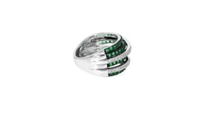 80 ct. t.w. Emerald and .15 ct. t.w. Diamond Highway Ring in