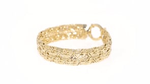 18kt Yellow Gold Over Sterling Silver Double-Row Byzantine Bracelet