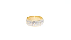 14kt Two-Tone Gold Greek Key Ring
