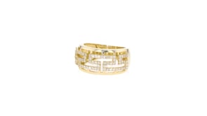 55 ct. t.w. Diamond Greek Key Ring in 14kt Yellow Gold